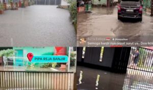 Banjir Rendam Sejumlah Wilayah di Palembang, Warga Ramai Siarkan Kondisi Secara Live Kolase pemukiman warga yang terendam banjir handoutPanduan Kota & Daerah