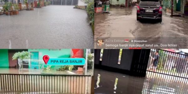Kolase pemukiman warga yang terendam banjir handoutPanduan Kota & Daerah