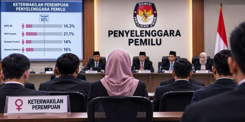 ilustrasi keterwakilan penyelenggara pemilu KPU RI Chatgpt AI