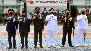 Pangdam XII/Tpr dan Forkopimda Ikuti Upacara HUT ke-76 TNI Secara Virtual