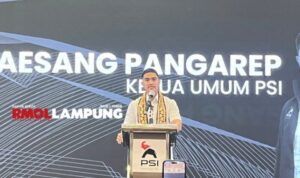 Kaesang Pangarep melantik pengurus DPW Partai Solidaritas Indonesia (PSI) Provinsi Lampung Faiza
