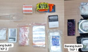 Barang bukti narkoba sabu yang dipamerkan oleh Direktorat Reserse Narkoba Polda Metro Jaya (Ditresnarkoba Polda Metro Jaya)