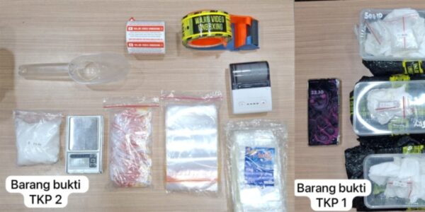 Barang bukti narkoba sabu yang dipamerkan oleh Direktorat Reserse Narkoba Polda Metro Jaya (Ditresnarkoba Polda Metro Jaya)