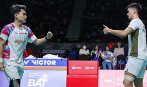 Ganda Putra Bulu Tangkis Indonesia Leo Rolly Carnando Daniel Marthin (Foto Arsip BNI)