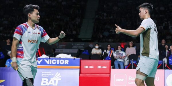 Ganda Putra Bulu Tangkis Indonesia Leo Rolly Carnando Daniel Marthin (Foto Arsip BNI)
