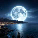 Ilustrasi Fenomena Langka Blue Moon Muncul Mei (Sumber Gemini Generated Image)
