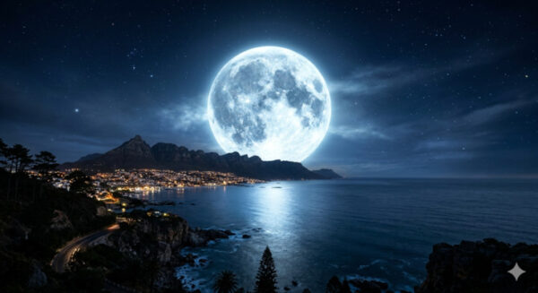 Ilustrasi Fenomena Langka Blue Moon Muncul Mei (Sumber Gemini Generated Image)