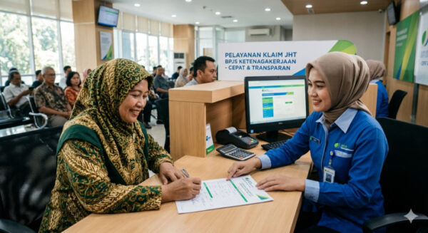 Ilustrasi Pencairan JHT BPJS Ketenagakerjaan (Sumber Gemini Generated Image)