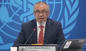 Kepala WHO Tedros Adhanom Ghebreyesus (Tangkapan layar dari siaran YouTube RTE News)