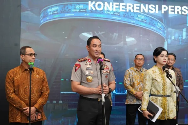 Keterangan pers perkembangan pasar modal Indonesia Foto Katadata beafeabddede x thumb ()