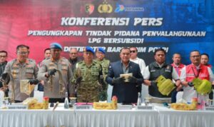 Konferensi pers bongkar mafia LPG di Klaten (Foto Humas Polri)
