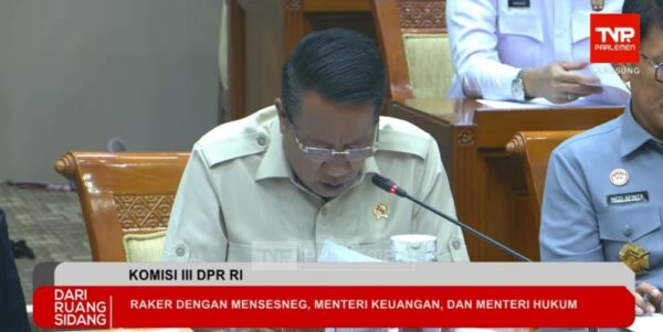 Menteri Hukum (Menkum) Supratman Andi Agtas (Foto Repro YouTube DPR)