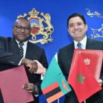 Menteri Luar Negeri serta Kerja Sama Internasional Zambia Mulambo Haimbe dan Menteri Luar Negeri Maroko Nasser Bourita (Foto Diplomatie ma)