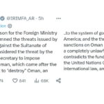 Pernyataan Kemenlu Iran terkait ancaman AS terhadap Oman (Akun X @IRIMFA AR)