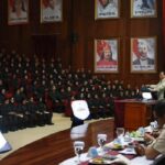 Presiden Prabowo Subianto menyampaikan pidato di hadapan peserta Presidential Future Leaders Program di Hambalang Bogor Minggu Mei (Foto Instagram)