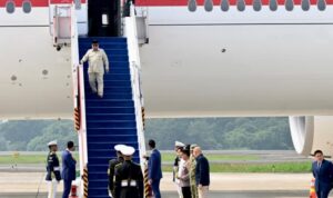 Presiden Prabowo Subianto saat tiba di Tanah Air pada Sabtu Mei (Foto Setpres)