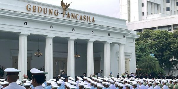 Presiden RI Prabowo Subianto di lapangan Gedung Pancasila Kompleks Kementerian Luar Negeri RI Jakarta Senin Juni (Foto RMOL:Hani Fatunnisa)