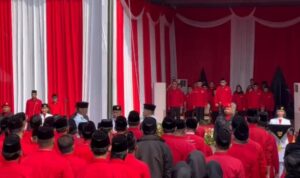 Suasana upacara Harlah Pancasila di Masjid At Taufiq Lenteng Agung Jaksel