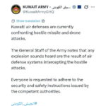 Tangkapan layar unggahan akun X @KuwaitArmyGHQ