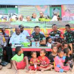 TNI Adalah Kita, Satgas Pamtas Yonif Raider 142/KJ Gelar Lomba Tari Adat Papua