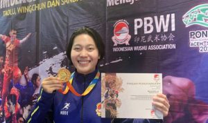 Cantik, Garang dan Berprestasi Kowal Marinir Raih Medali Emas Kejuaraan Wushu