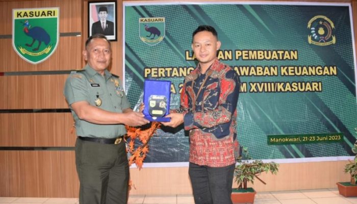Kodam XVIII/Kasuari Gelar Sosialisasi Harmonisasi Perpajakan dalam rangka Pembinaan Keuangan Bagi Personel Pembuat Wabku Satjar Kodam XVIII/Kasuari TA. 2023
