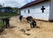 Satgas Yonif 143/TWEJ Ciptakan Kebersihan Gereja di Papua