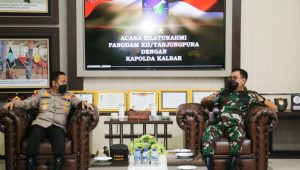 Pererat Sinergitas, Pangdam Tanjungpura Terima Kunjungan Perdana Kapolda Kalbar