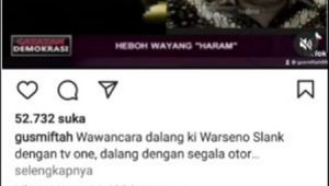 Salahkan Saya!, Gus Miftah Minta Maaf: Gaduh Pentas Wayang Berpeci Mirip Ustaz Khalid