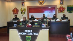 Pangdam Kasuari Ikuti Rapat Virtual Penanganan Pandemi Pimpinan Presiden RI