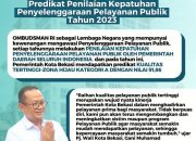 Pemerintah Kota Bekasi Raih Kualitas Tertinggi dalam Penilaian Kepatuhan Penyelenggaraan Pelayanan Publik Tahun 2023