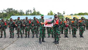 Danbrigif 24/Bulungan Cakti Pimpin Penyambutan Purna Tugas Satgas Yonif Raider 613/Raja Alam