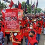 ilustrasi demo buruh